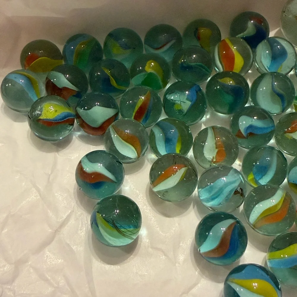 Vintage Tri Color Cat's Eye Marbles